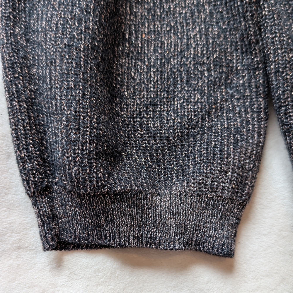 Aritzia Wilfred Women's Sweater Silk Cashmere 3/4 Sleeves Grey Gold Knit Size S - Picture 10 of 14